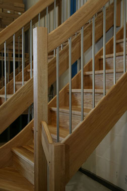 Oak Staircases with our European style Handrail system - Quality solution in the growing maket for simple metal balusters