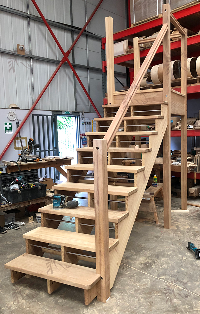 outdoor staircase with centre stair string option iroko