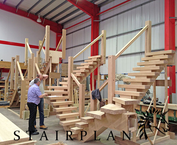 staircase production line showing x-vision staircases