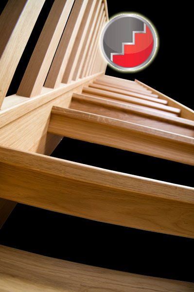 Oak openplan staircase details