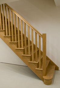 Oak cut string staircases