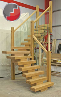 OAk X vision staircase in a winder stair layout