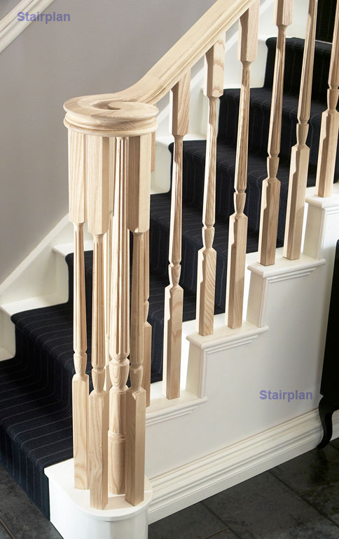 Ash Fluted Stair Spindles