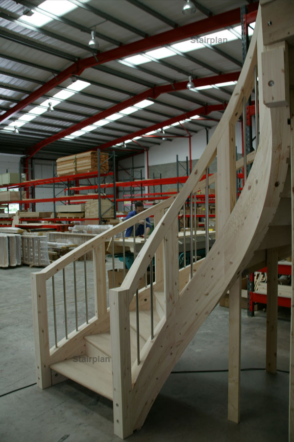 curved wooden staircases