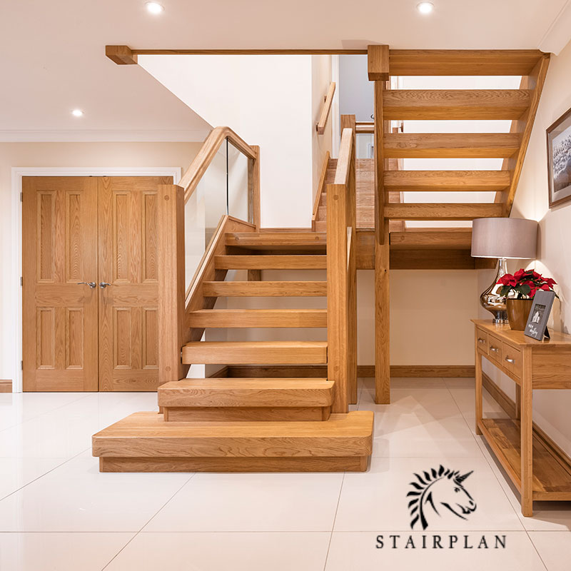 oak townsned staircase with half landing layout feature entry steps