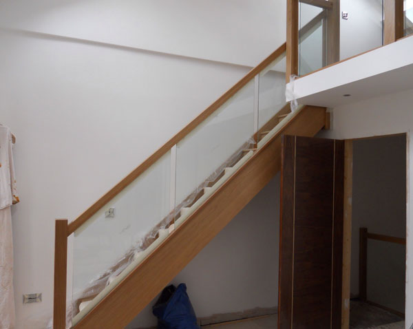 Oak Staircase with Glass Balustrade