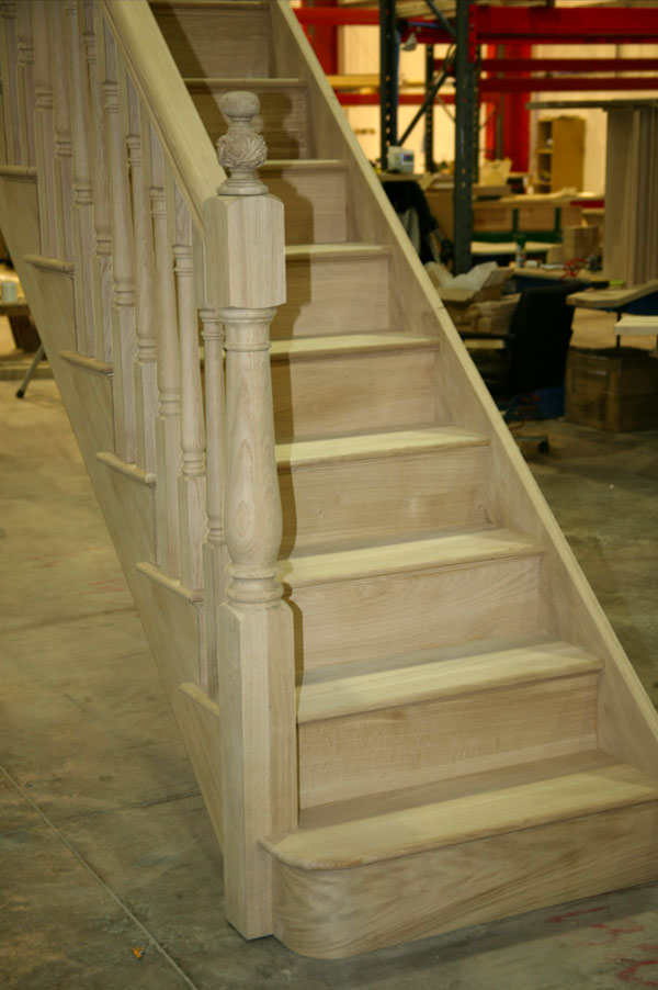 Oak Staircases with detailed Carved newel caps