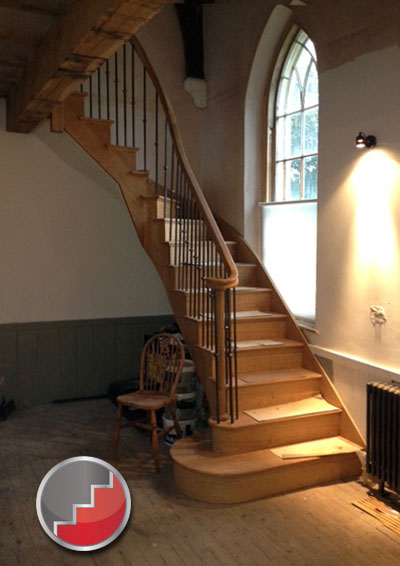 Curved oak staircase uk