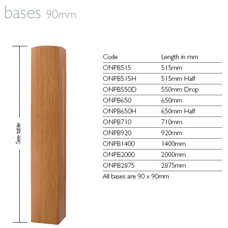 Oak Newel Bases
