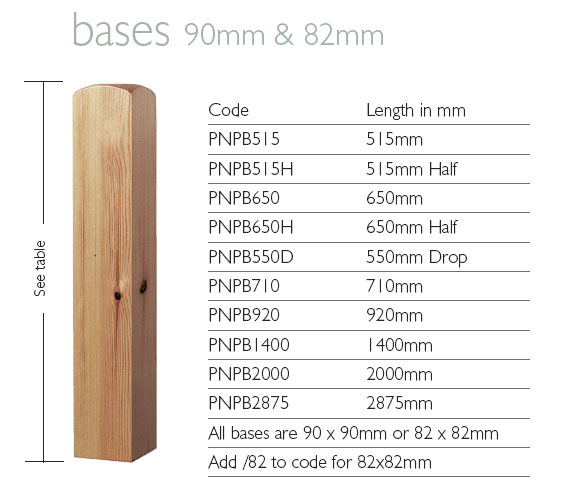 Pine Newel Bases