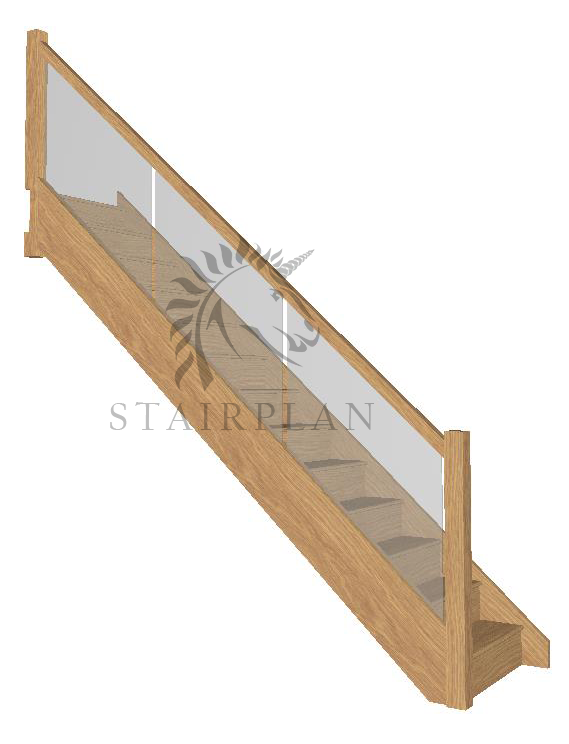 Houston oak staircase with vision glass balustrade inline glass
