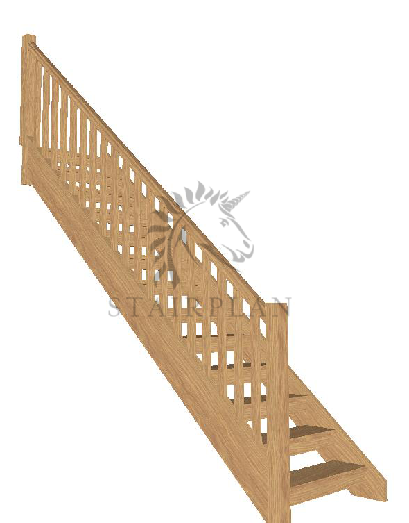 Boston Oak Openplan staircase with balusters
