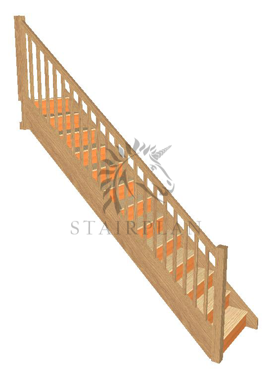 Craftsmans Oak Staircase pine treads square balustrades