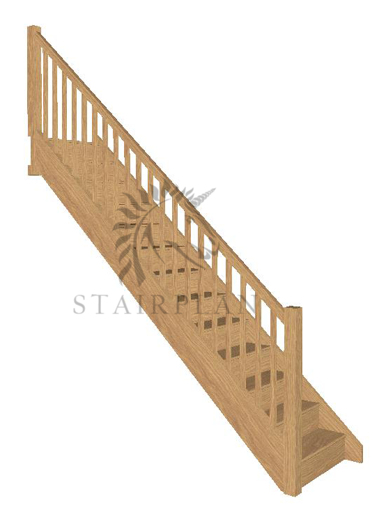 Craftsmans Oak Staircase - Square Newels & Balusters