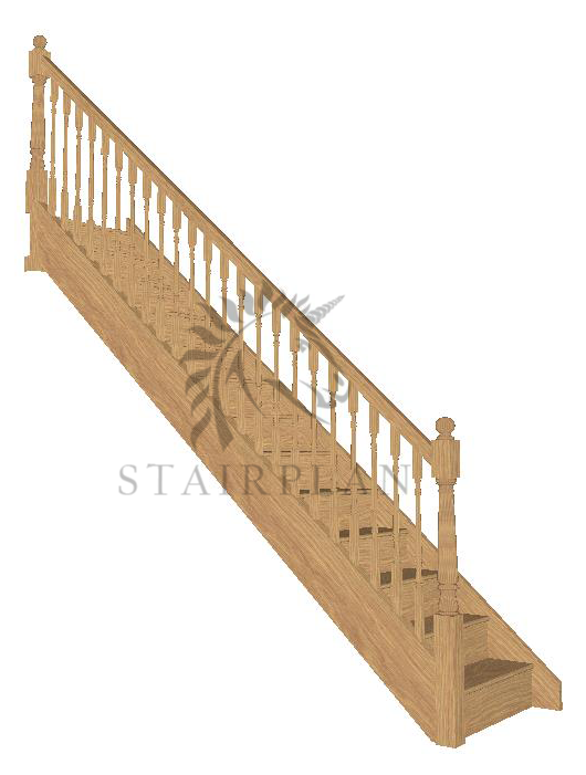 Craftsmans Oak Staircase - Turned Newels and Spindles