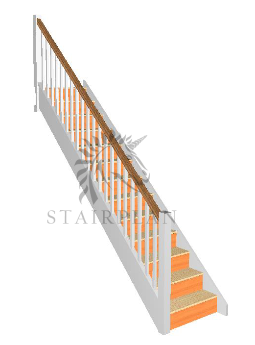 Craftsmans Staircase in Pine pre primed with a Oak Handrail