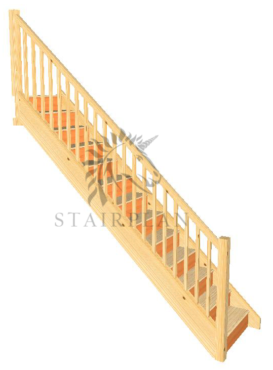 Craftsmans Pine Staircase - Square Newels and Balusters

Specification 

32mm Engineered Pine Strings
 22mm Engineered Pine Treads
 12mm Plywood Risers
 90mm Pine Square Newel Posts
 32mm Pine Square Balusters
 Pine STHR Handrail
 Pine STBR Baserail
