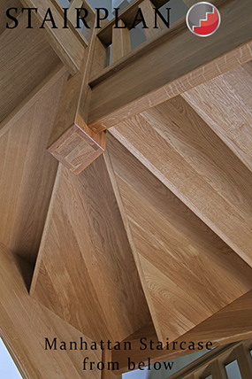 Manhattan Oak Staircase from Below