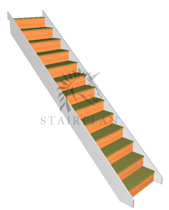 Trade Range Staircase with primed stair strings