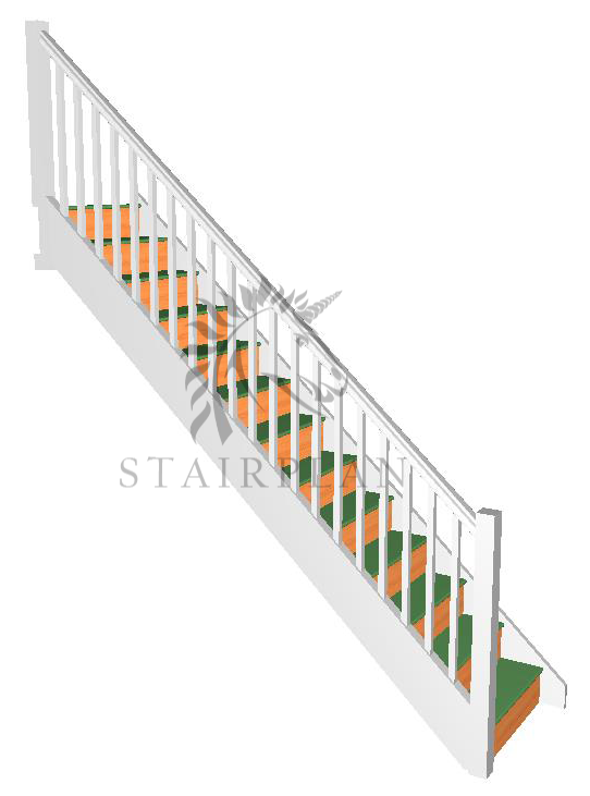 Trade Range Stair with handrail pre white primed strings and balustrade