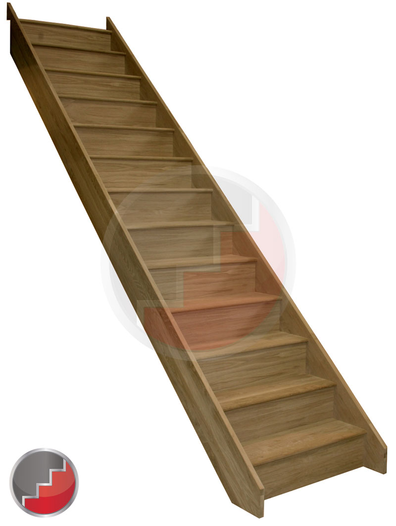 Straight oak staircase