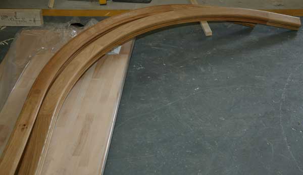 Oak Wreathed handrail sections ready to ship