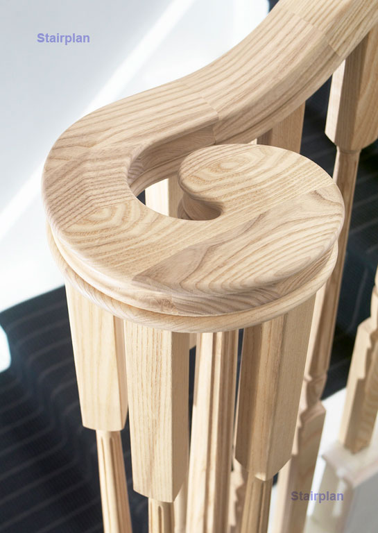 Ash Volute Handrail detail richard burbidge