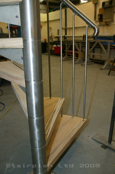 Stainless steel spiral staircase
