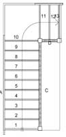S9QL2N Quarter landing stair layout