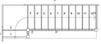 S1QL10N Quarter landing staircase