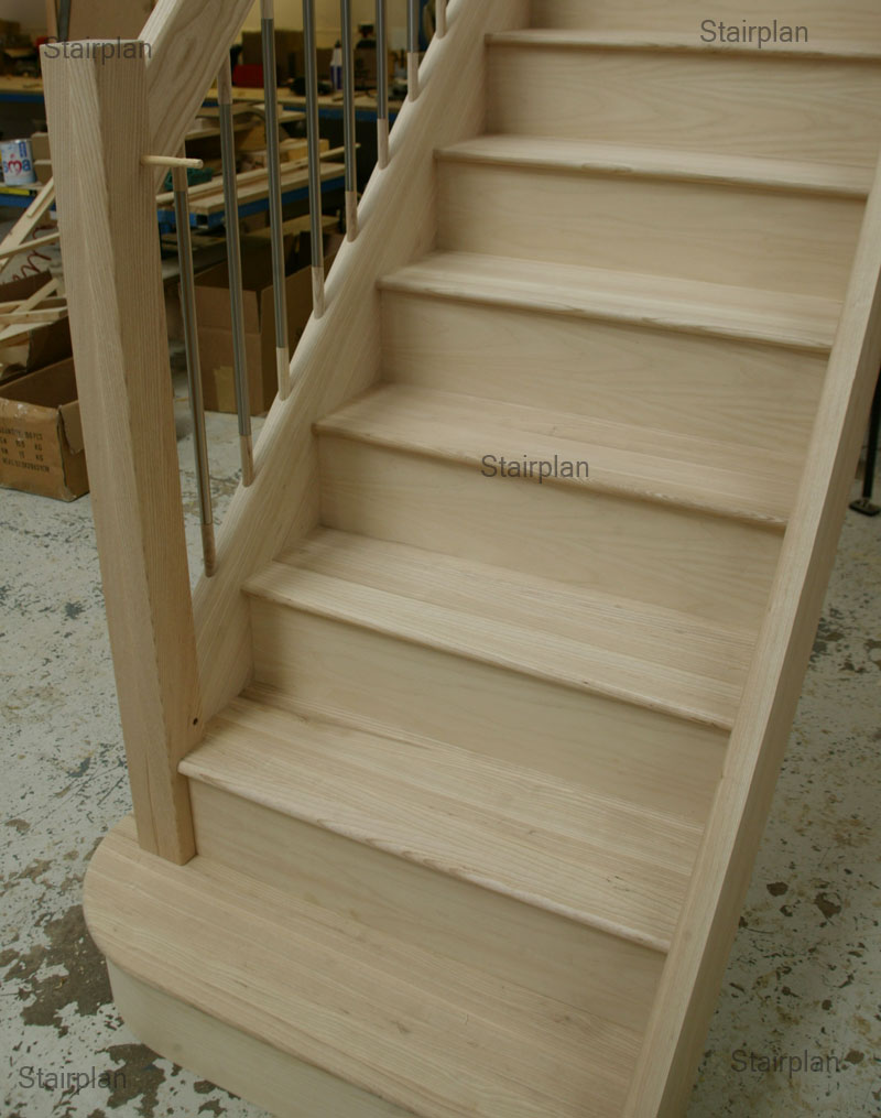 Ash european style staircase stainless steel balusters