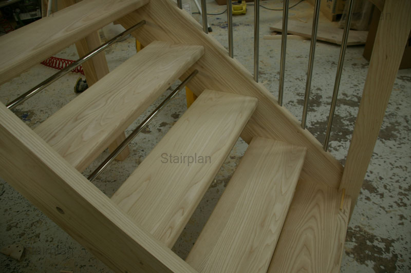 Ash stair treads in a premium ash staircase