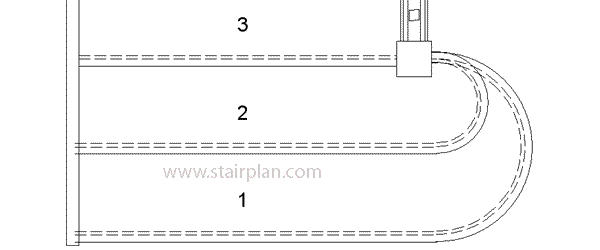 Double curtail entry step detail