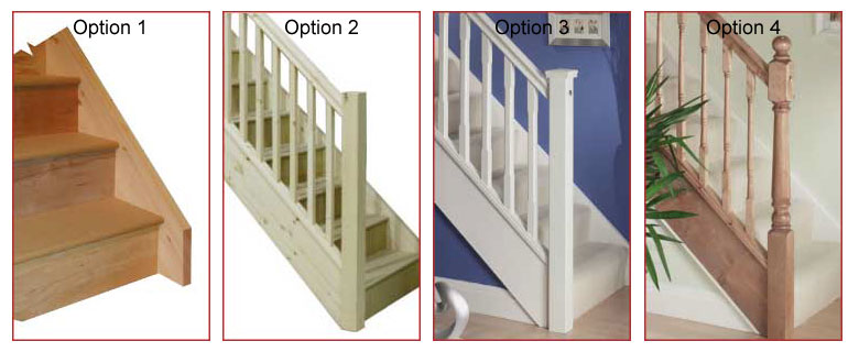 Handaril Ontions for Fix size winder staircases