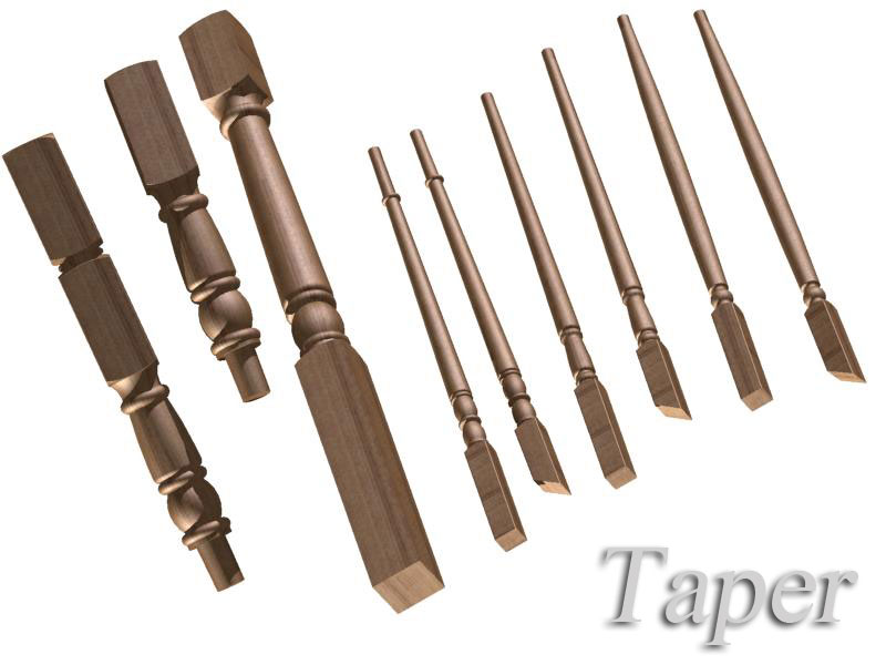 Taper oak staircase components