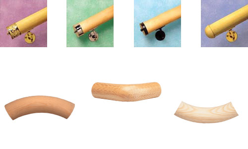 Round handrails in wood from stairplan