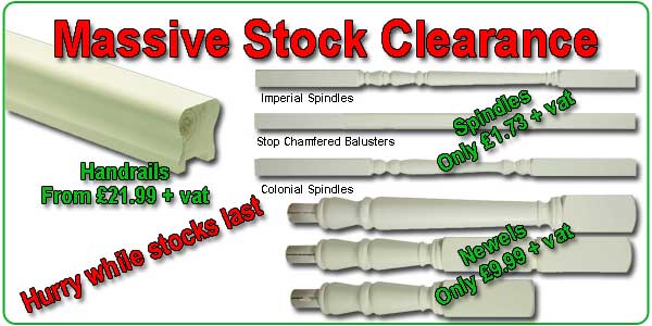 white primed stair spindles stock clearance offer
