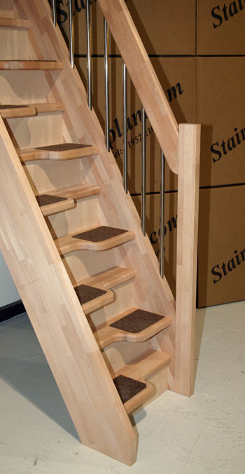 Beech spacesaver with carpet inserts and the european style handrail