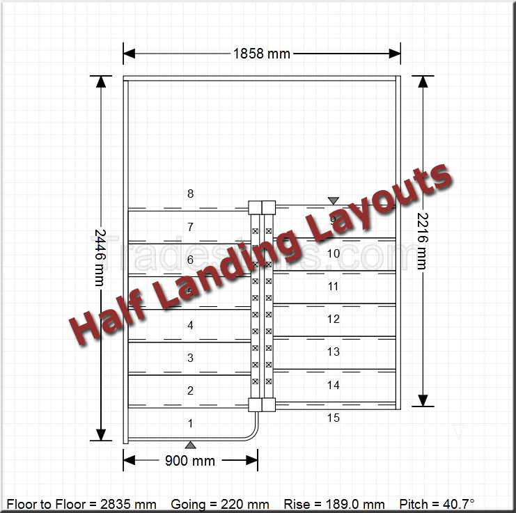 design half landing staircases stair planner