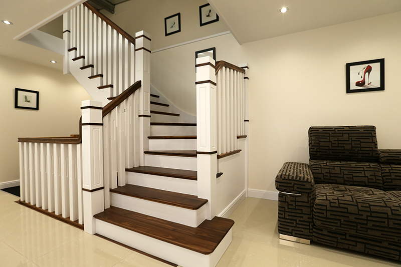 new england cut string staircase white cut string
