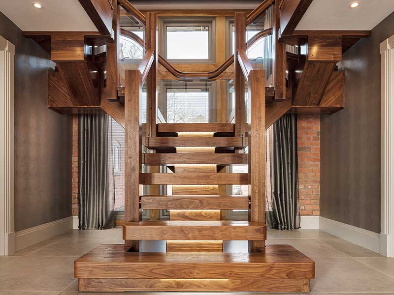 Premium bespoke feature staircase manufactured by Stairplan