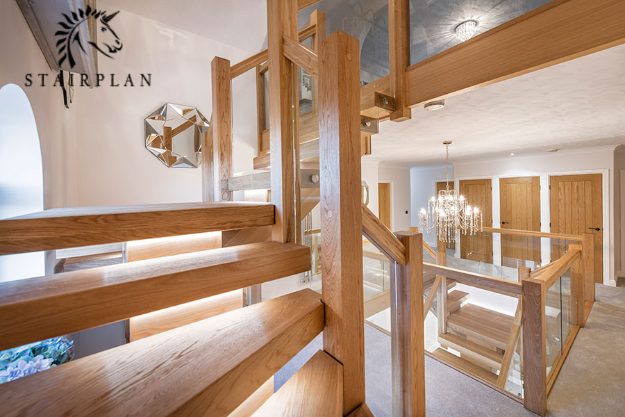 select oak staircases with led lighting