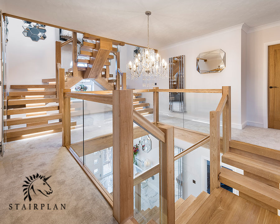 X-Vision Central Feature Staircases with glass