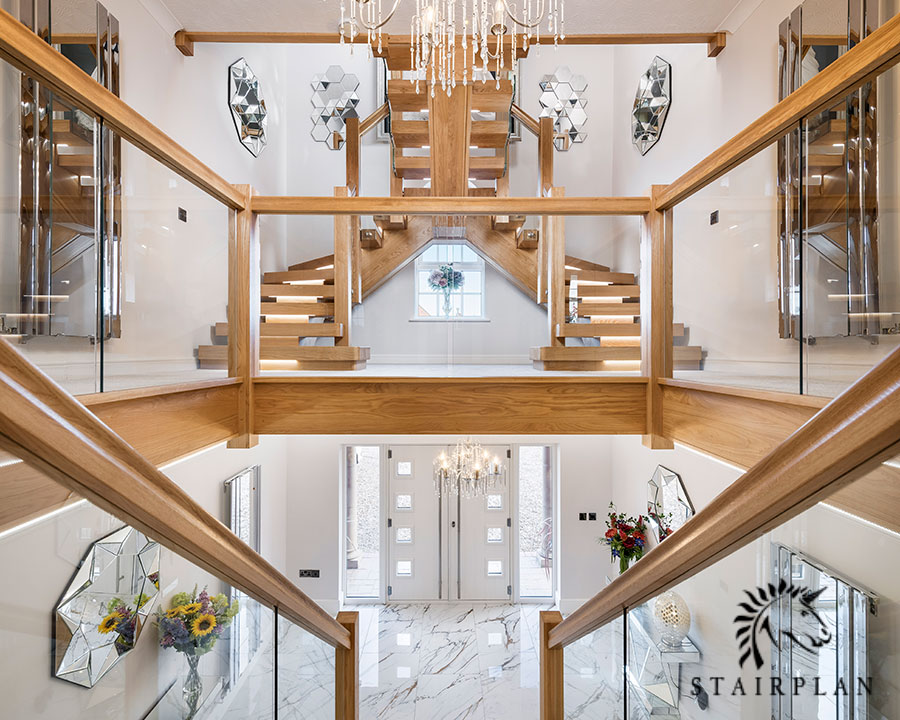 X-Vision central feature winding staircase