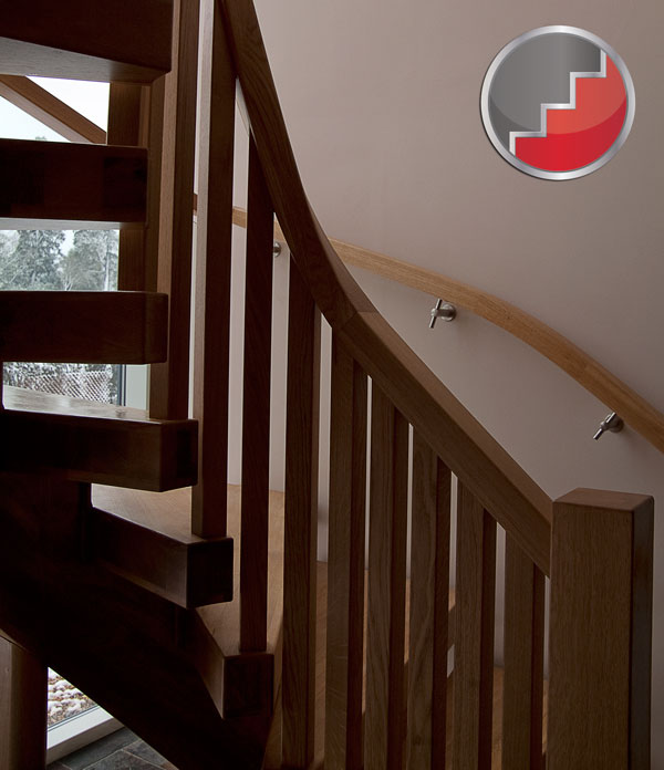 Oak curved stair design