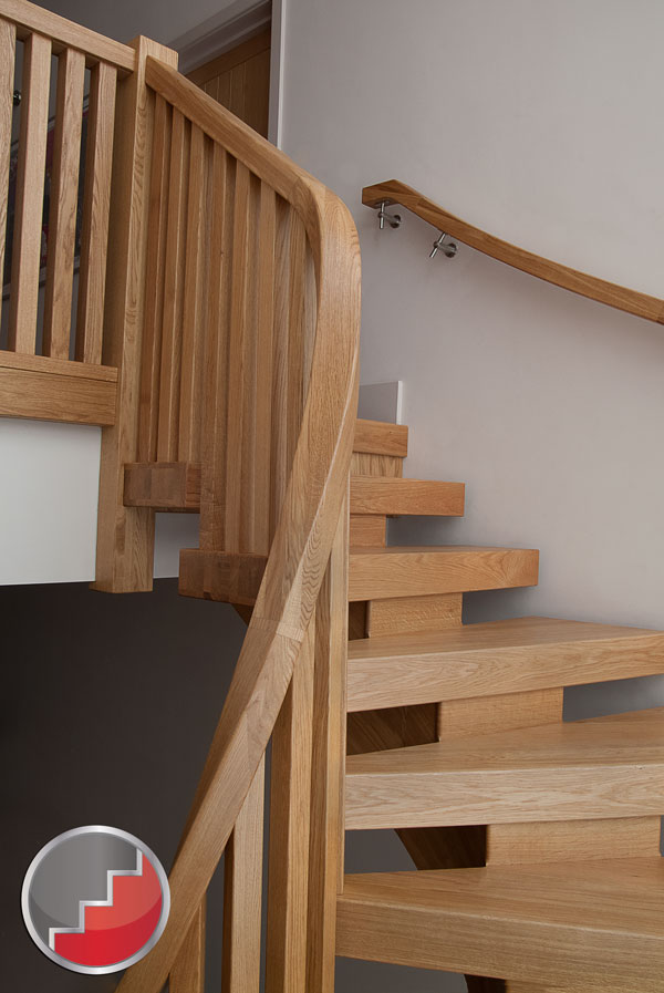 Wreathed oak handrail section precision timber