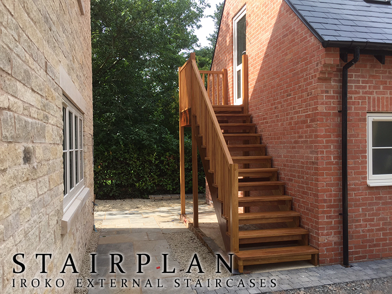 Hardwood exterior staircases for outside