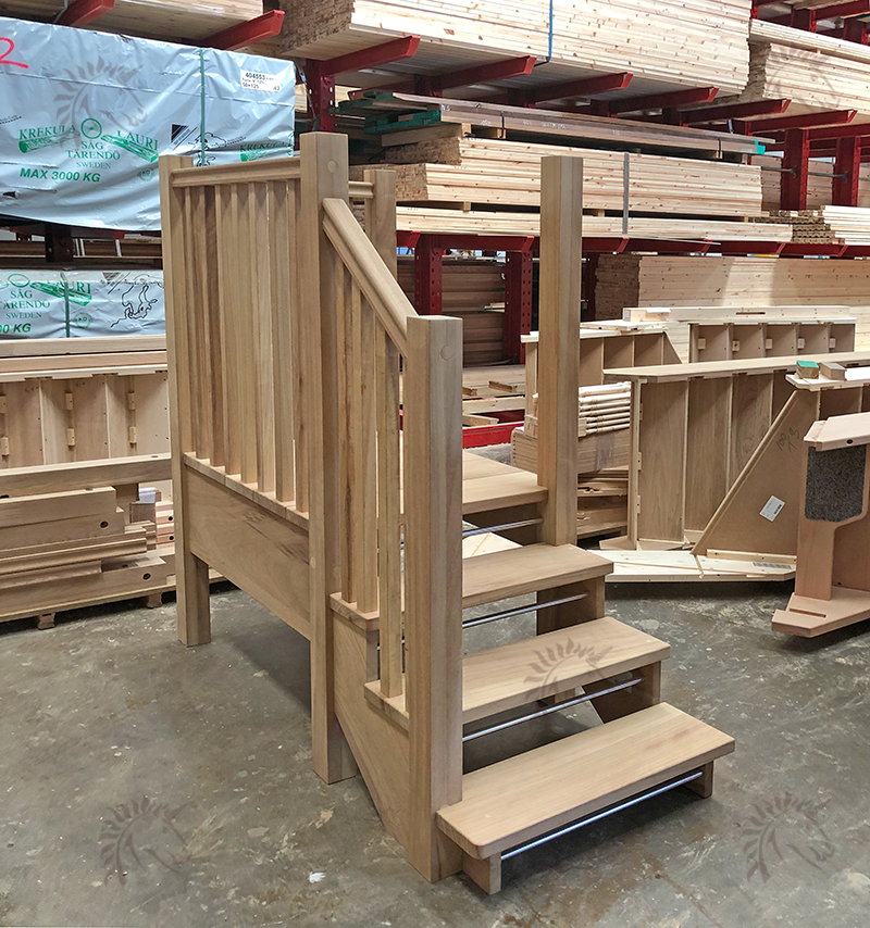 iroko external wooden steps