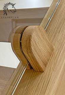 Oak glass balustrade clamp ption