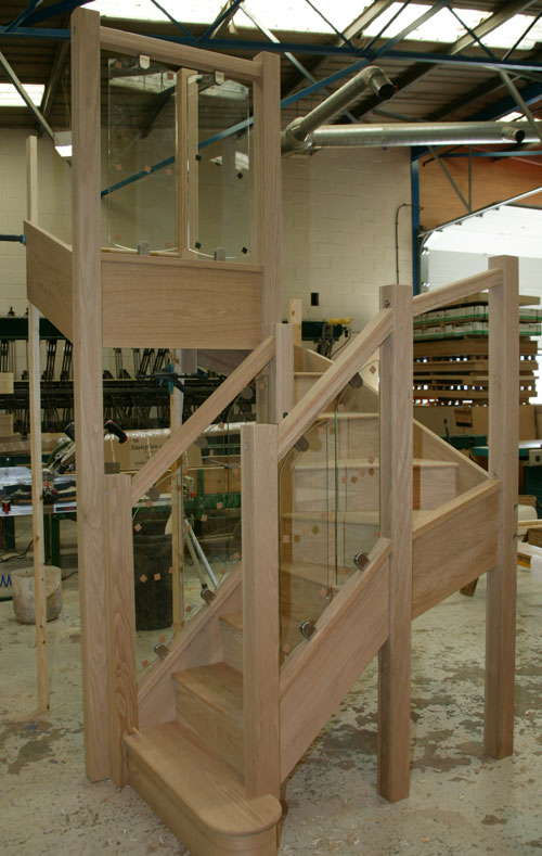 Oak Staircase with S-Vision glass balustrade